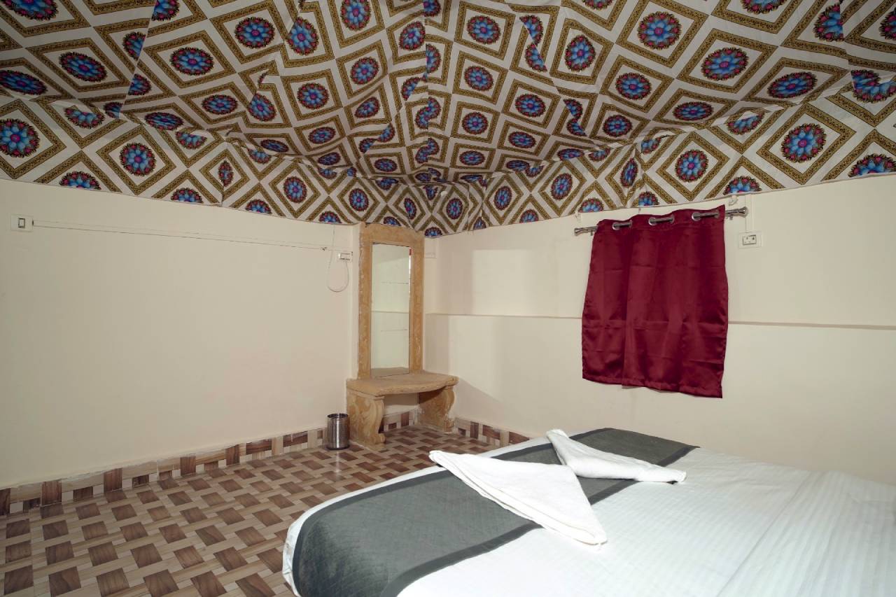 Swiss tent in sam sand dunes